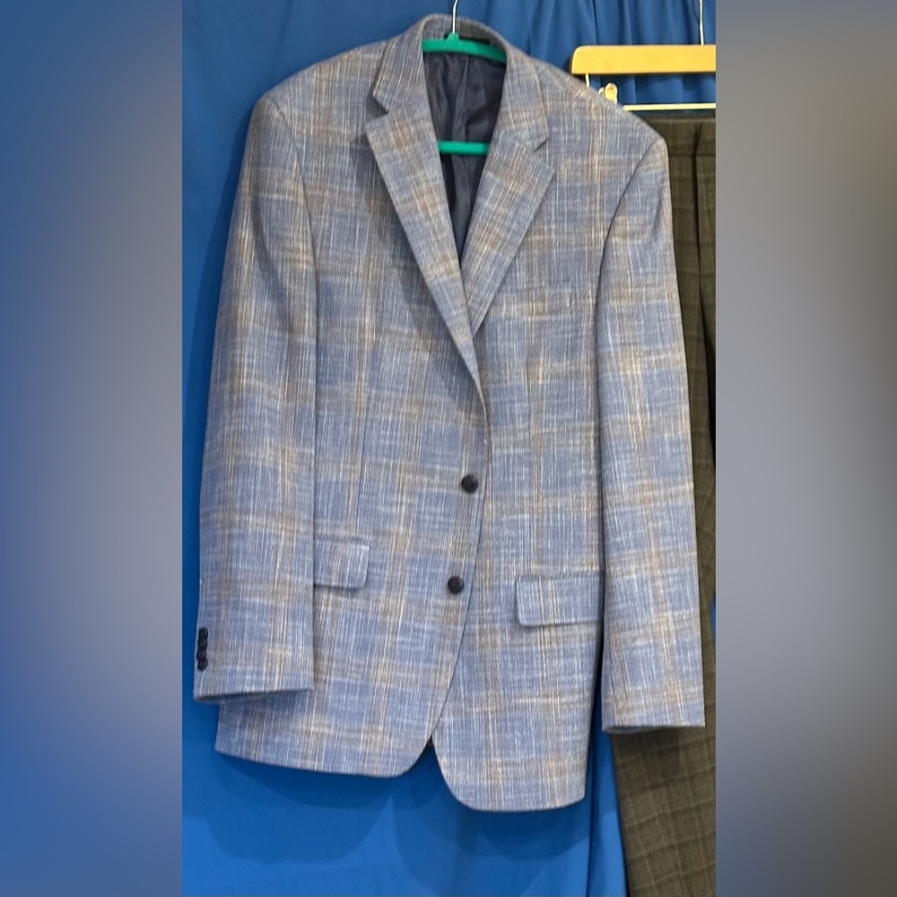 Michael Kors Tan and Gray Plaid Blazer